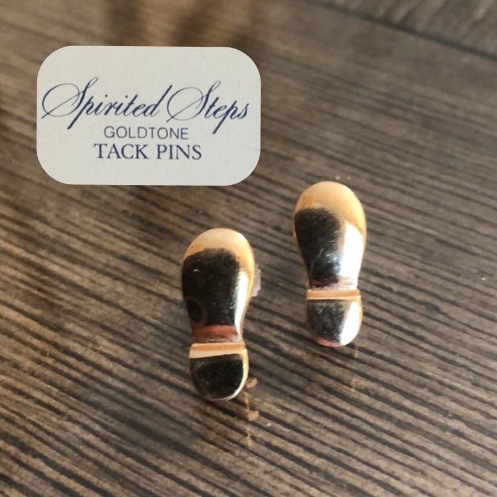 Vintage AVON “Spirited Steps” Footprint, Boot Print Tack Pins, Lapel Pins